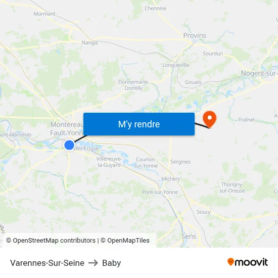 Varennes-Sur-Seine to Baby map