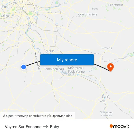 Vayres-Sur-Essonne to Baby map