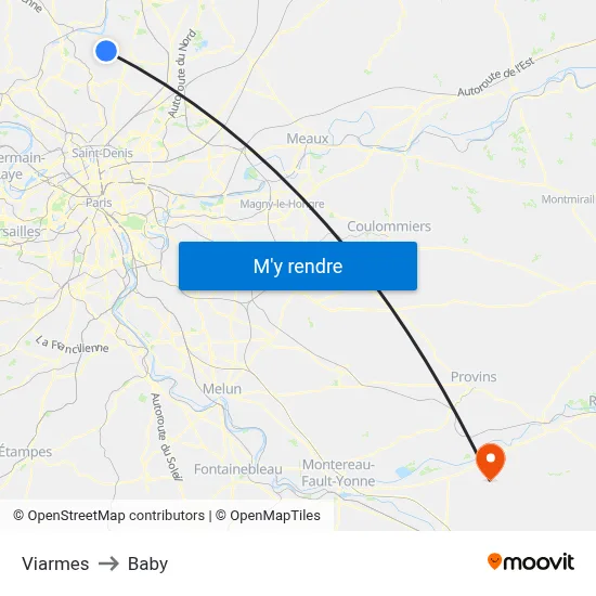 Viarmes to Baby map