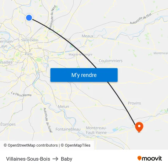 Villaines-Sous-Bois to Baby map