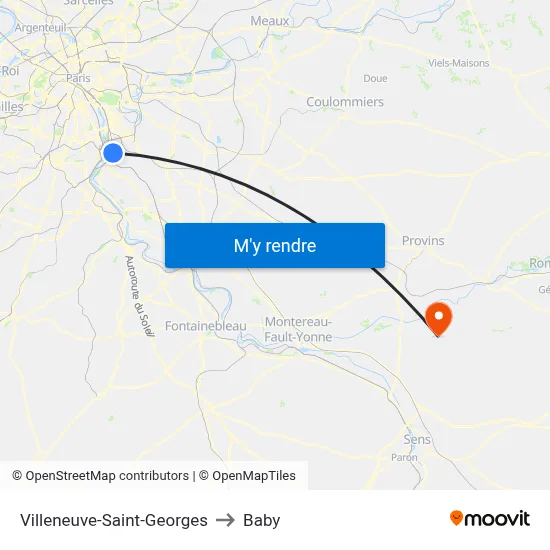 Villeneuve-Saint-Georges to Baby map