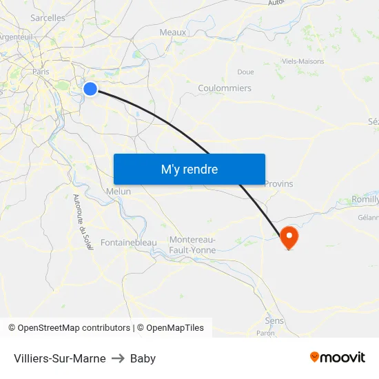 Villiers-Sur-Marne to Baby map