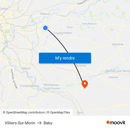 Villiers-Sur-Morin to Baby map