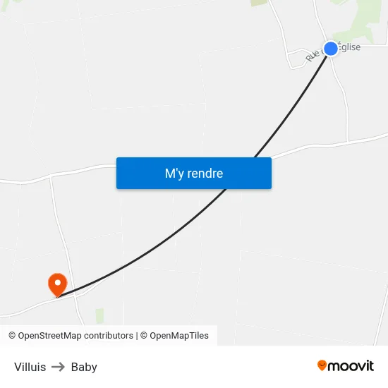 Villuis to Baby map
