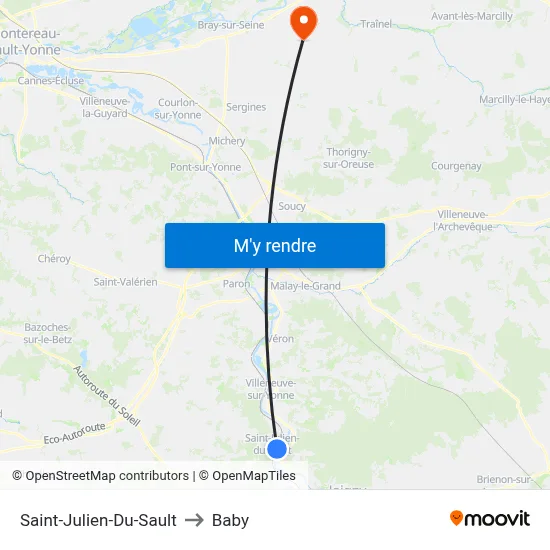 Saint-Julien-Du-Sault to Baby map