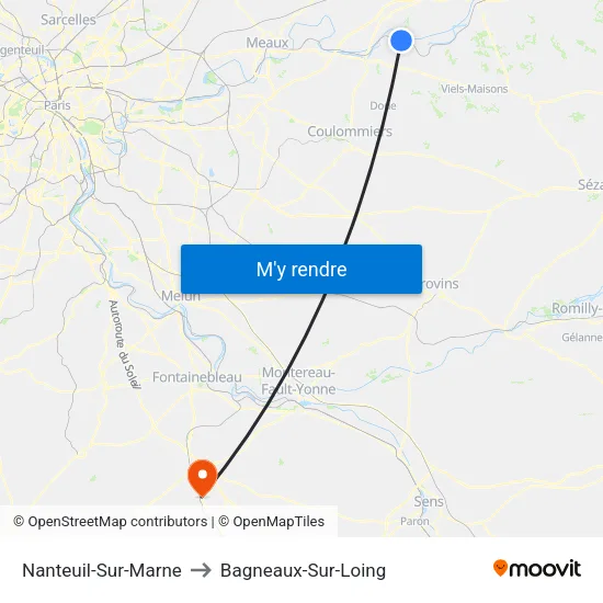 Nanteuil-Sur-Marne to Bagneaux-Sur-Loing map