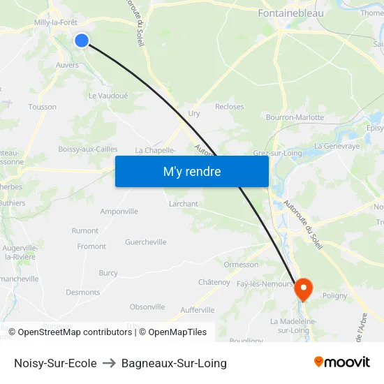 Noisy-Sur-Ecole to Bagneaux-Sur-Loing map