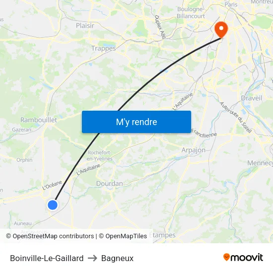 Boinville-Le-Gaillard to Bagneux map