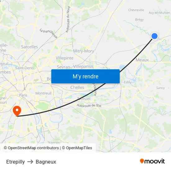 Etrepilly to Bagneux map