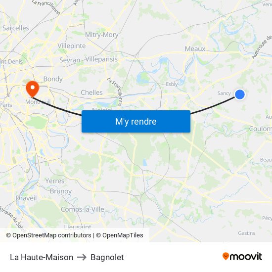 La Haute-Maison to Bagnolet map