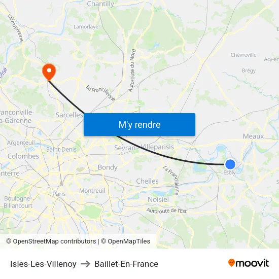 Isles-Les-Villenoy to Baillet-En-France map