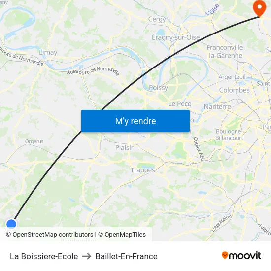 La Boissiere-Ecole to Baillet-En-France map