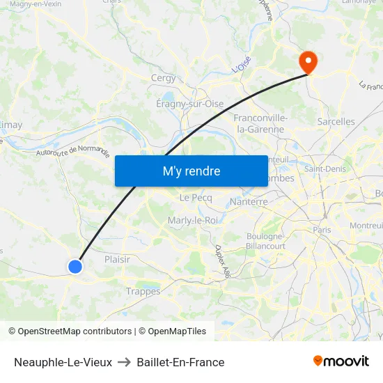 Neauphle-Le-Vieux to Baillet-En-France map