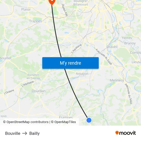 Bouville to Bailly map