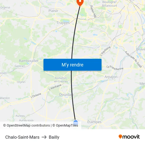 Chalo-Saint-Mars to Bailly map