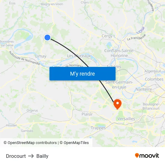 Drocourt to Bailly map