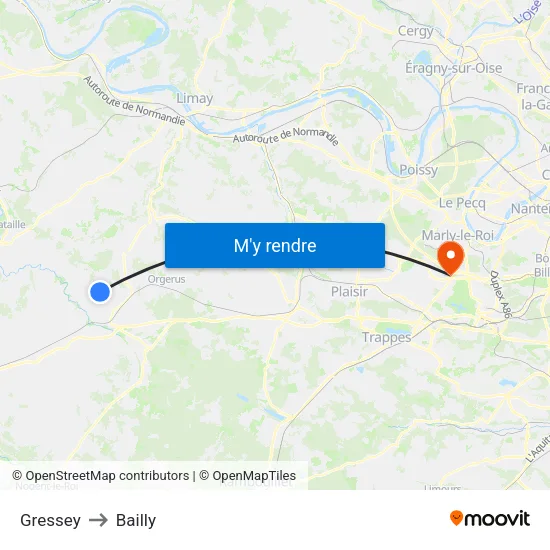 Gressey to Bailly map