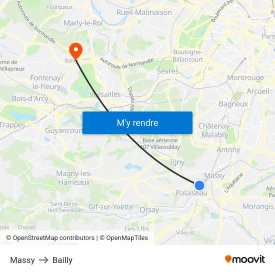 Massy to Bailly map