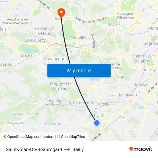 Saint-Jean-De-Beauregard to Bailly map