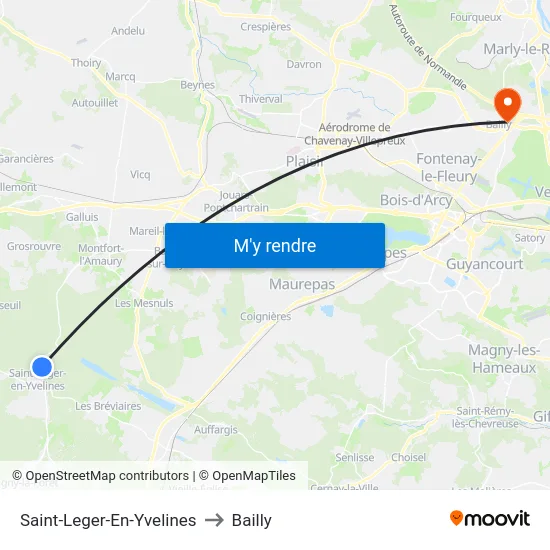 Saint-Leger-En-Yvelines to Bailly map