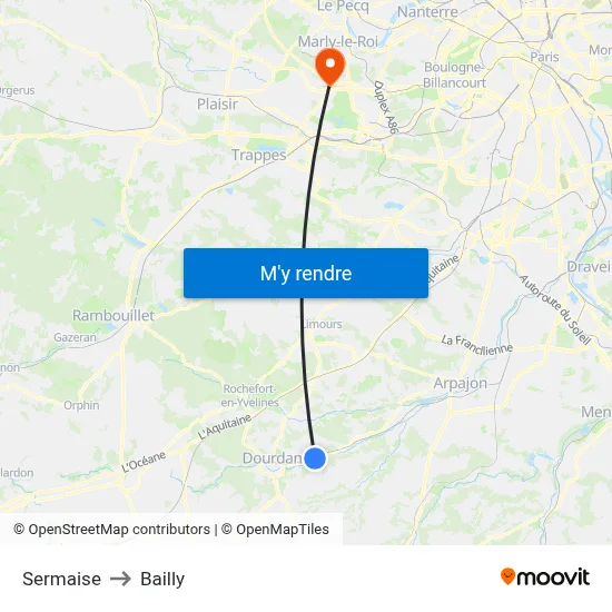 Sermaise to Bailly map