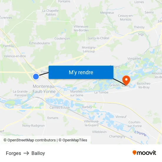 Forges to Balloy map