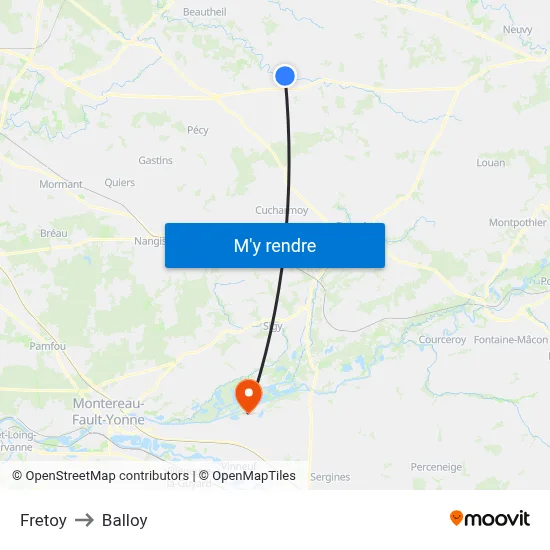 Fretoy to Balloy map