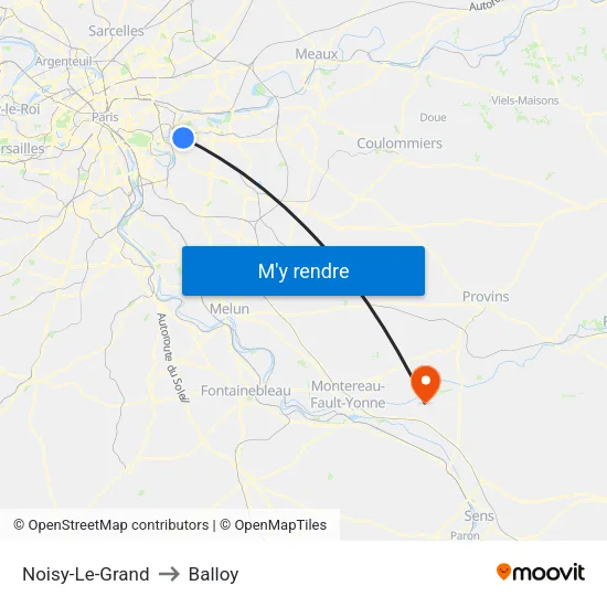 Noisy-Le-Grand to Balloy map
