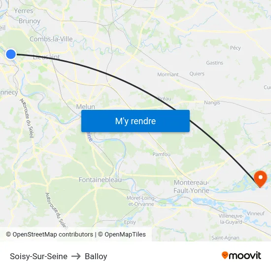 Soisy-Sur-Seine to Balloy map