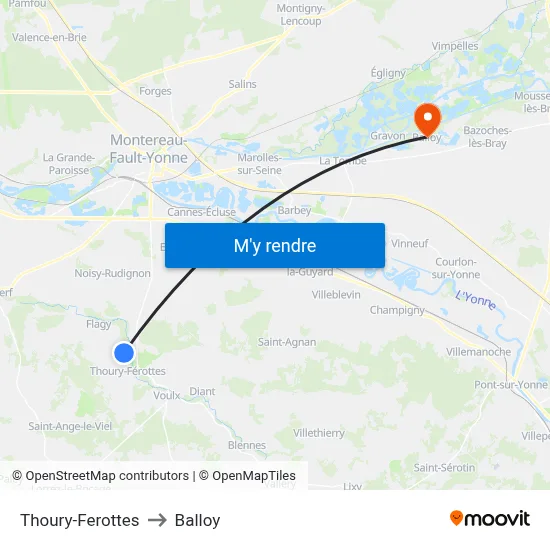 Thoury-Ferottes to Balloy map
