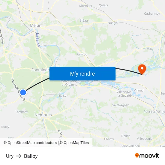 Ury to Balloy map
