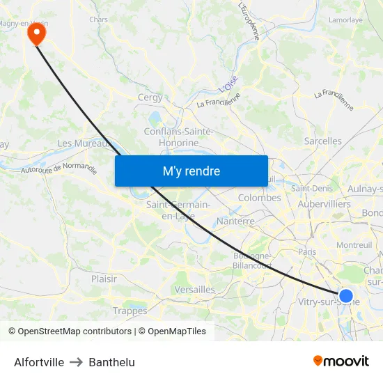 Alfortville to Banthelu map