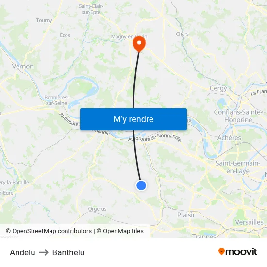 Andelu to Banthelu map