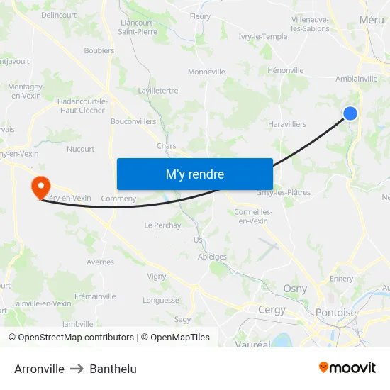 Arronville to Banthelu map