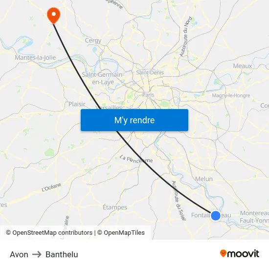 Avon to Banthelu map
