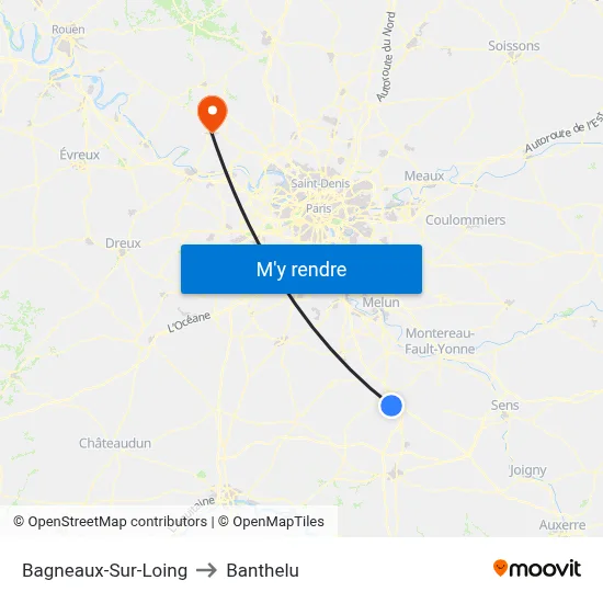 Bagneaux-Sur-Loing to Banthelu map
