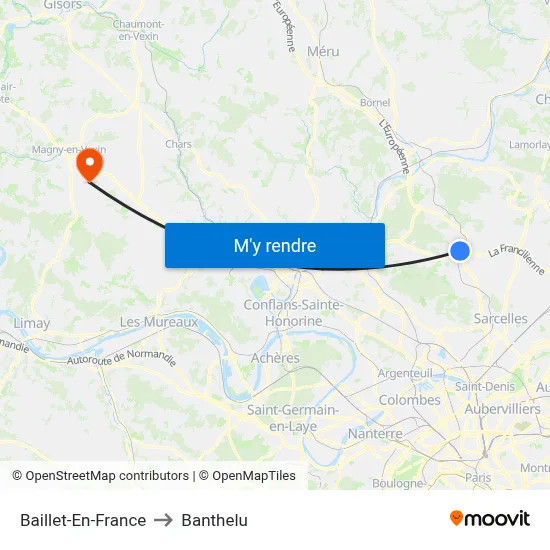 Baillet-En-France to Banthelu map
