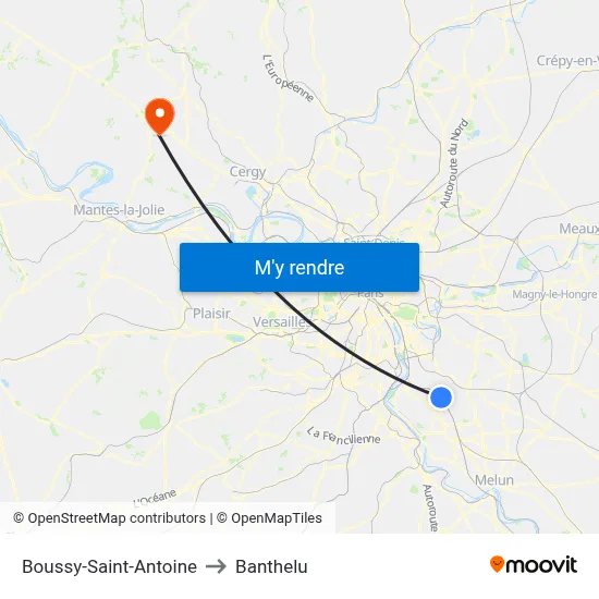 Boussy-Saint-Antoine to Banthelu map