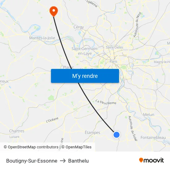 Boutigny-Sur-Essonne to Banthelu map