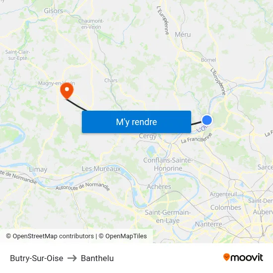 Butry-Sur-Oise to Banthelu map