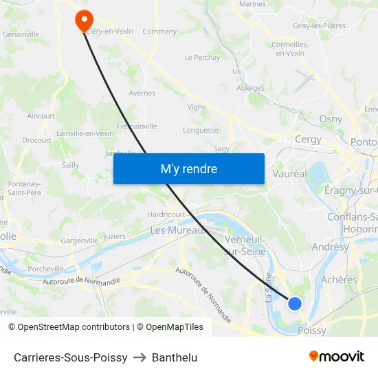 Carrieres-Sous-Poissy to Banthelu map