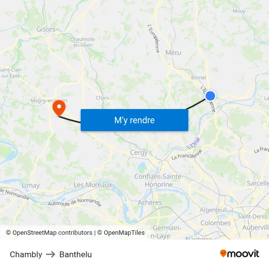 Chambly to Banthelu map