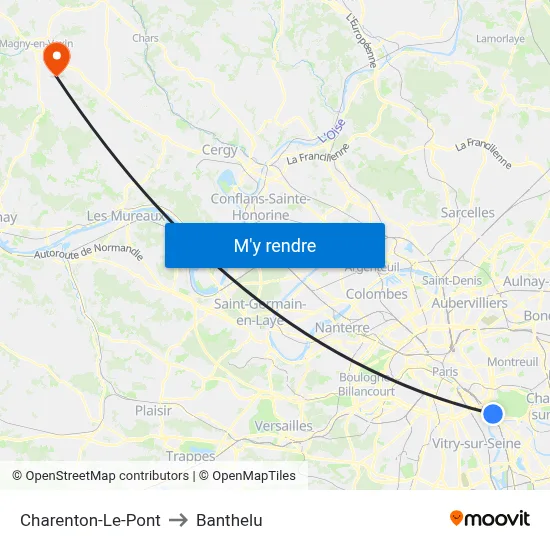 Charenton-Le-Pont to Banthelu map