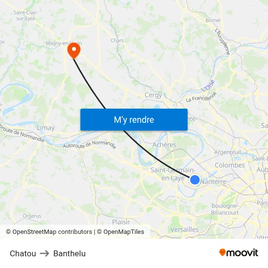 Chatou to Banthelu map