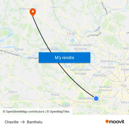 Chaville to Banthelu map