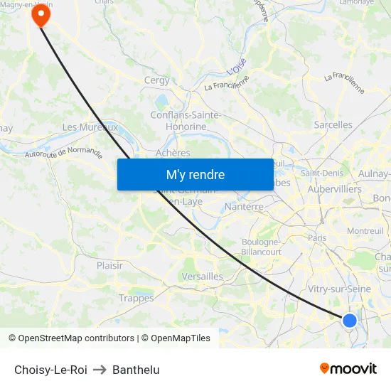 Choisy-Le-Roi to Banthelu map