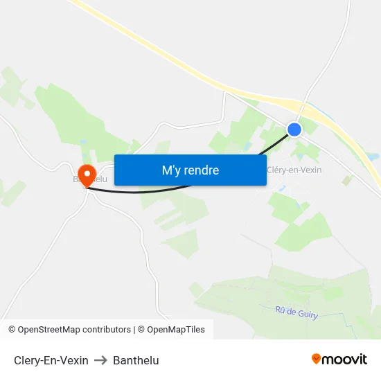 Clery-En-Vexin to Banthelu map