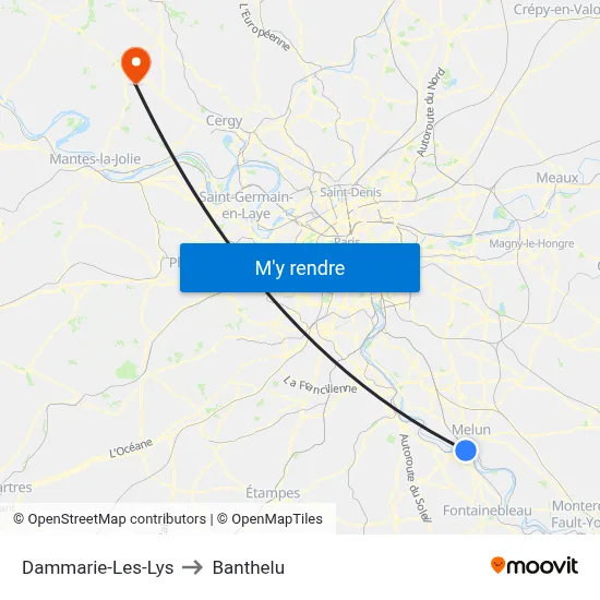 Dammarie-Les-Lys to Banthelu map