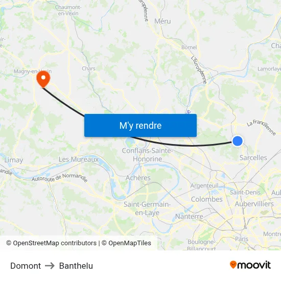 Domont to Banthelu map