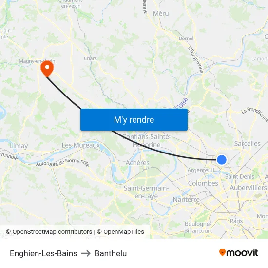 Enghien-Les-Bains to Banthelu map